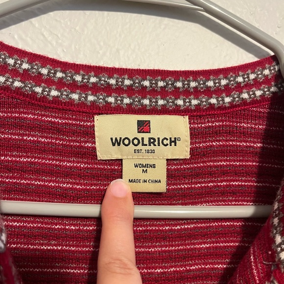 Vintage Woolrich Women’s Sweater Pullover Clasp-Front Patterned Medium Holiday - Picture 5 of 7